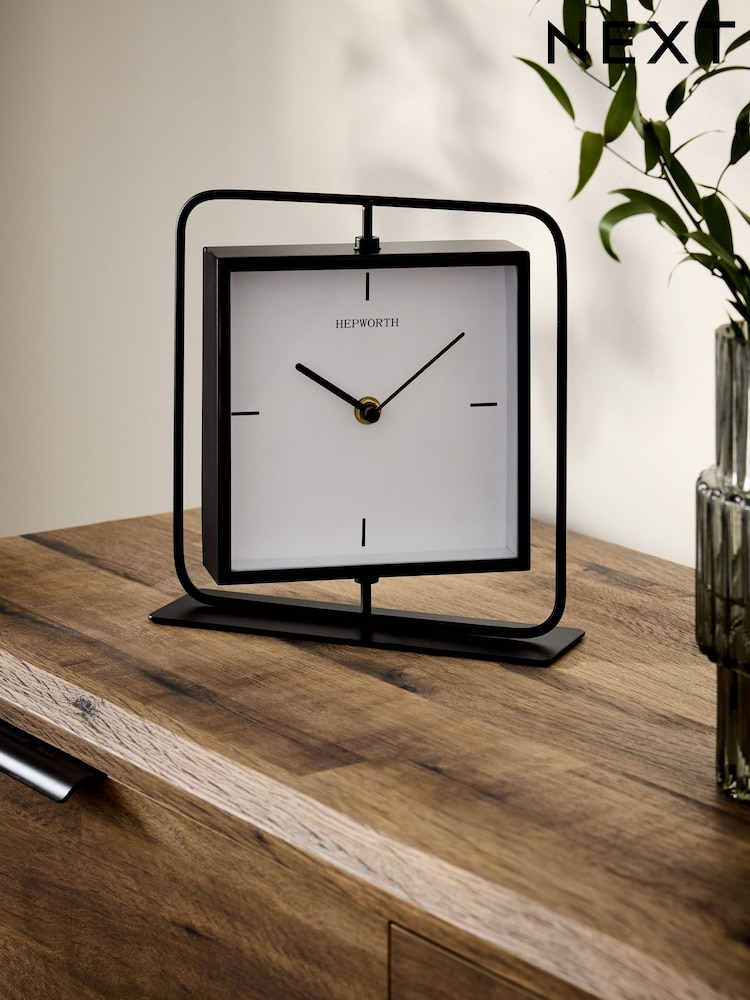 Black Swivel Mantel Clock - Image 1 of 3 Black Swivel Mantel Clock - Image 1 of 3