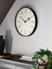 Black Map Print Wall Clock - Image 2 of 5