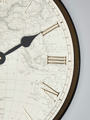 Black Map Print Wall Clock - Image 3 of 5