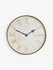 Black Map Print Wall Clock - Image 4 of 5