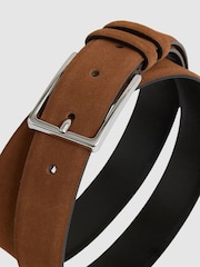 Reiss Light Tan Dante Suede Belt - Image 4 of 4