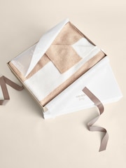 Reiss Neutral Liveley Wool-Cashmere Knitted Stripe Blanket - Image 2 of 5