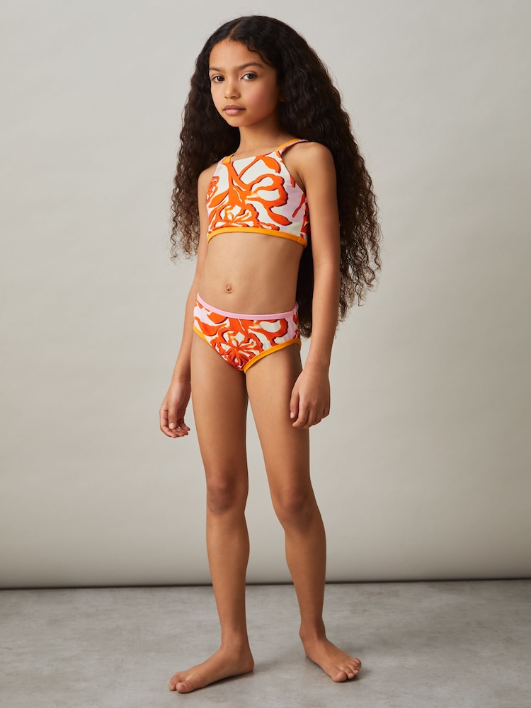 Reiss Phoebe Floral-Print Bikini Top - Imagen 1 de 4