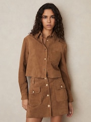 Chemises Reiss Connie en daim à boutons-pression - Image 1 of 6