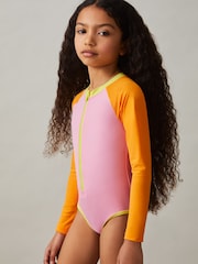 Reiss Sally Colour-Block Long-Sleeve Swimsuit - Imagen 3 de 4