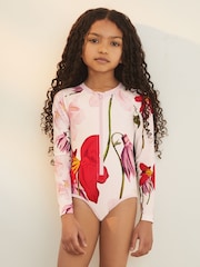 Reiss Ivory Katy 9-13 yrs Reiss | NYBG Long-Sleeve Swimsuit - Image 4 of 7