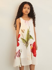 Reiss | NYBG Floral Maxi Dress With Linen - Image 3 of 6