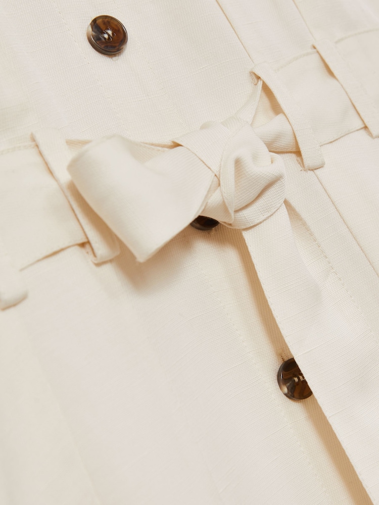 Reiss Ivory Heidi 9-13 yrs Tie-Waist Collared Dress - Image 4 of 4