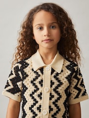 Reiss Natalie Cotton-Blend Patterned Crochet Dress - Imagen 1 de 4