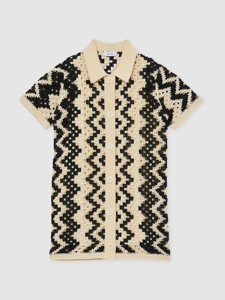 Reiss Natalie Cotton-Blend Patterned Crochet Dress - Imagen 2 de 4