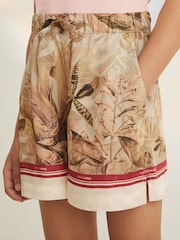 Reiss Sammie Reiss | NYBG Satin Floral-Print Shorts - Imagen 1 de 6