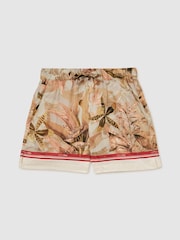 Reiss Sammie Reiss | NYBG Satin Floral-Print Shorts - Imagen 2 de 6
