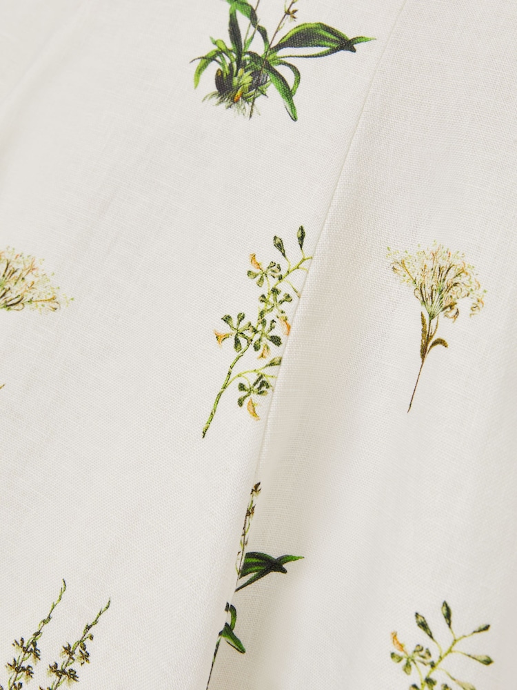 Reiss Ivory Elise 9-13 yrs Reiss | NYBG Linen Floral Flared Dress - Image 6 of 6