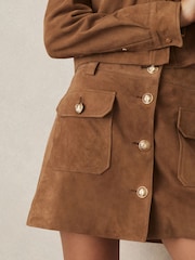 Reiss Connie Suede boutonné Mini Jupes - Image 4 de 7