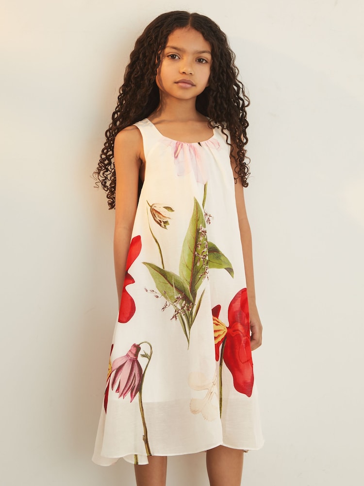 Reiss | NYBG Floral Maxi Dress With Linen - Image 2 of 6