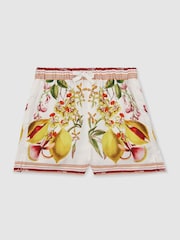 Reiss Sammie Reiss | NYBG Satin Floral-Print Shorts - Imagen 1 de 6