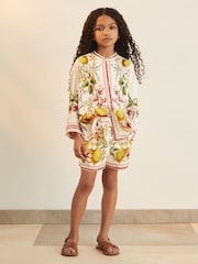 Reiss Sammie Reiss | NYBG Satin Floral-Print Shorts - Imagen 2 de 6