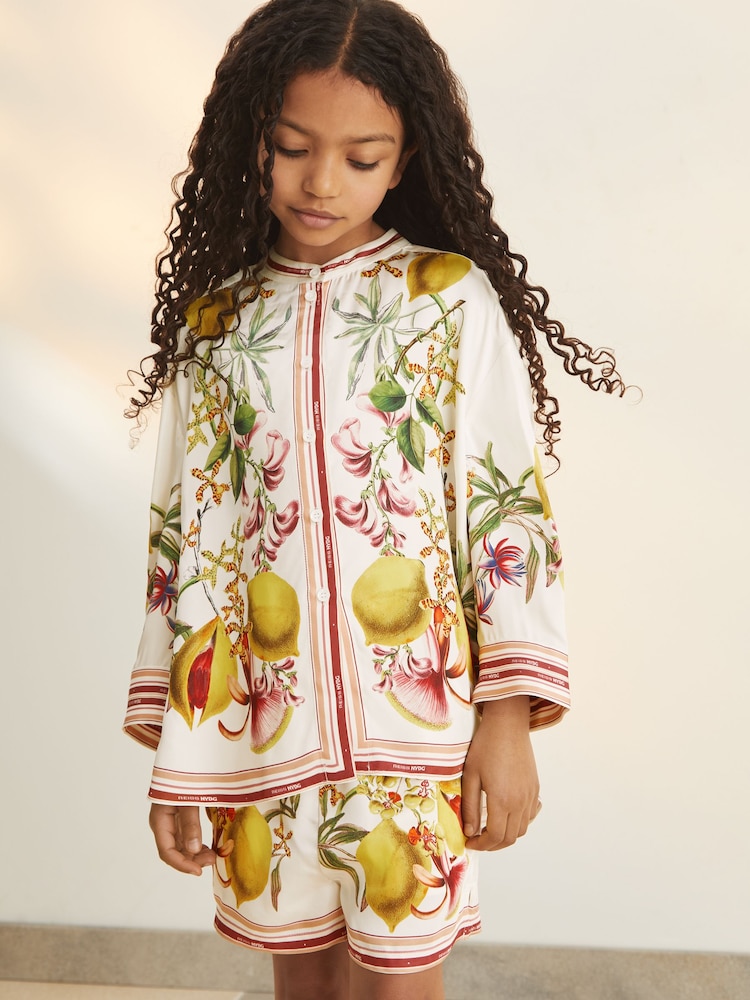 Reiss Winona Reiss | NYBG Satin Floral-Print Shirt - Imagen 2 de 6
