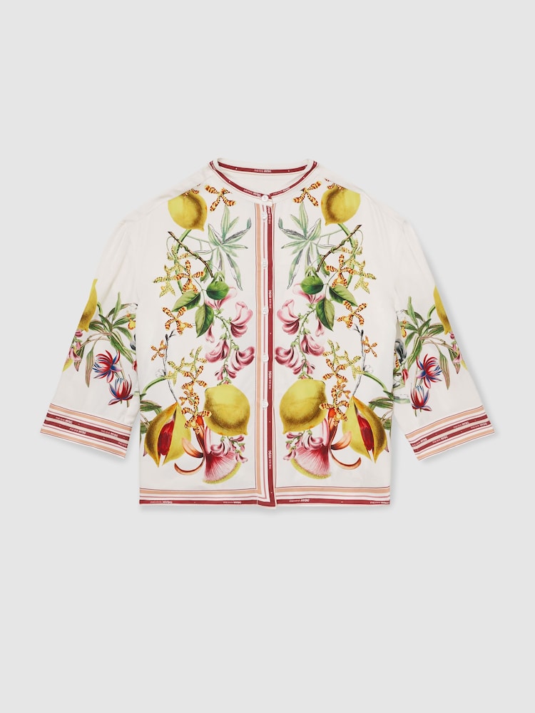 Reiss Winona Reiss | NYBG Satin Floral-Print Shirt - Imagen 2 de 6