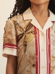 Reiss Santana Reiss | NYBG Satin Floral-Print Shirt - Image 4 of 7