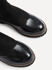 Linzi Black Cleo Patent & Suede Brogue Style Chelsea Boots - Image 4 of 5