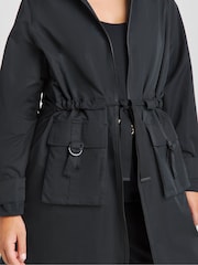 Simply Be Black Hooded Functional Ultility Jacket - Image 4 of 4