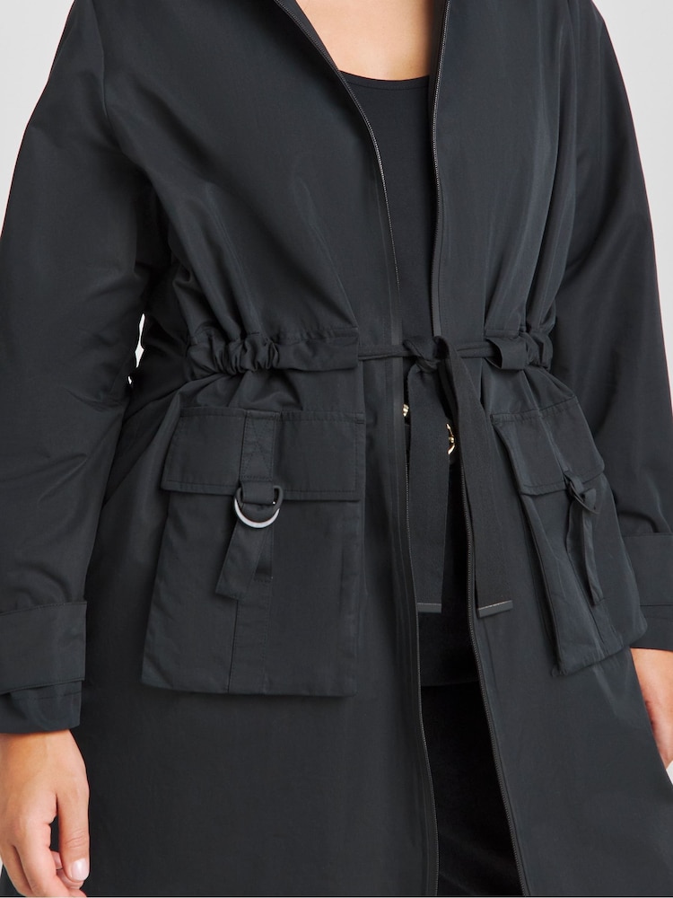 Simply Be Black Hooded Functional Ultility Jacket - Image 4 of 4