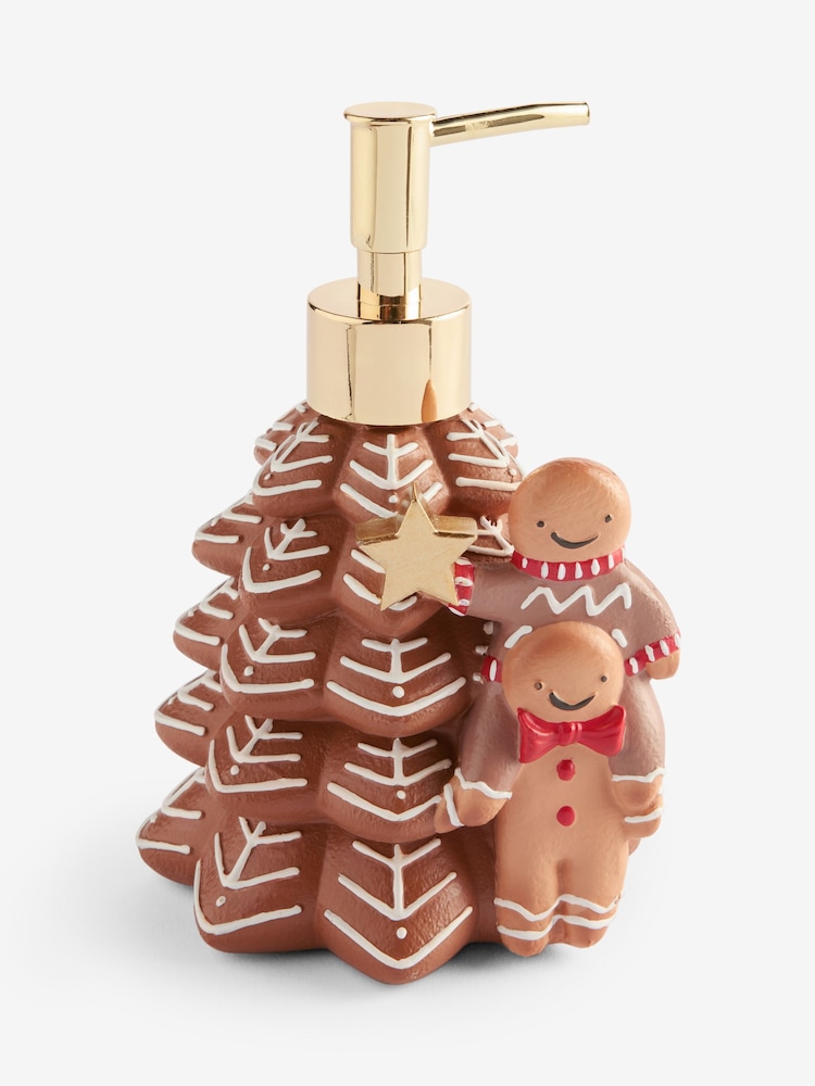 Brown Gingerbread Christmas Tree Soap Dispenser - Image 1 of 1