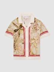 Reiss Santana Reiss | NYBG Satin Floral-Print Shirt - Image 2 of 7