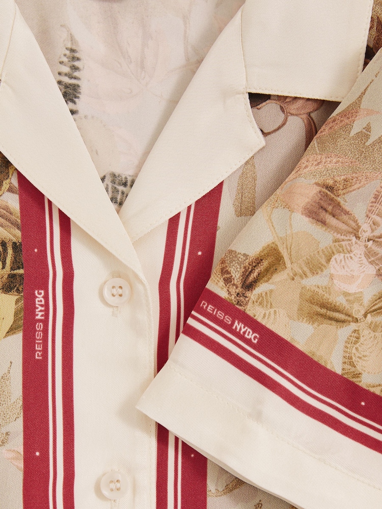 Reiss Santana Reiss | NYBG Satin Floral-Print Shirt - Image 7 of 7