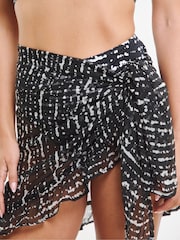 JD Williams Black Value Mini Beach Sarongs 2 Pack - Image 4 of 5