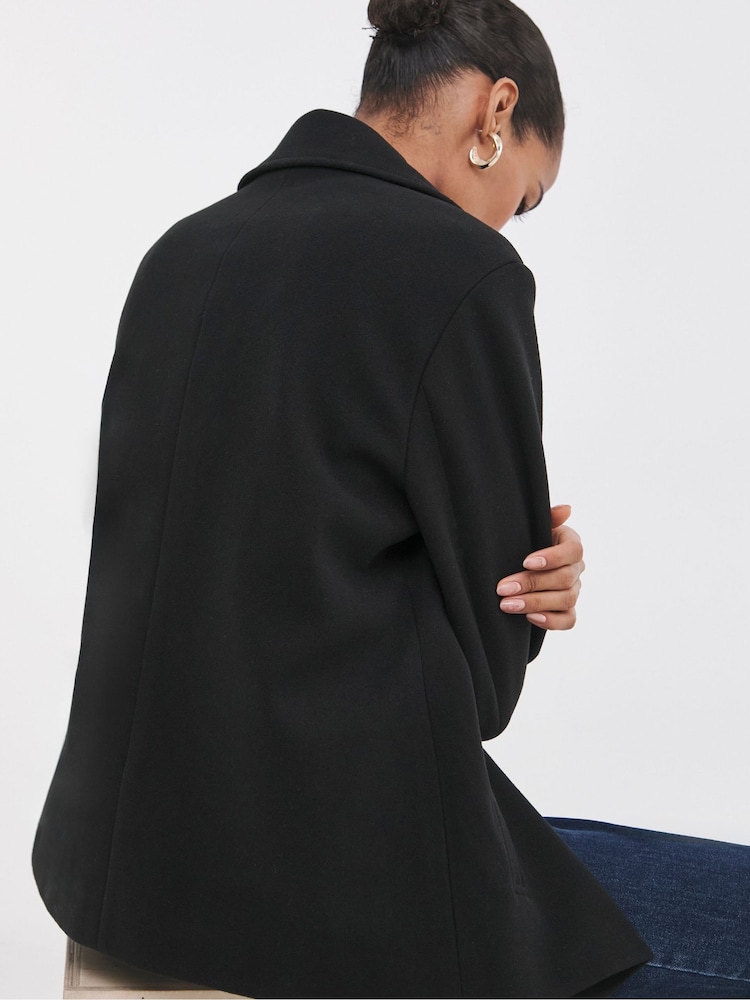 JD Williams Black Pea Coat - Image 2 of 4 JD Williams Black Pea Coat - Image 2 of 4