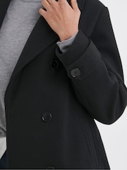 JD Williams Black Pea Coat - Image 3 of 4
