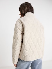 JD Williams Cream Washed Quilted Short Jacket - Image 2 of 4