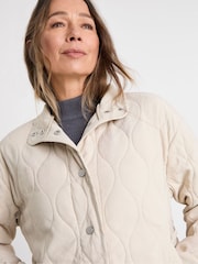 JD Williams Cream Washed Quilted Short Jacket - Image 4 of 4