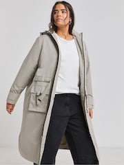 Simply Be Grey Hooded Functional Ultility Jacket - Image 4 of 4
