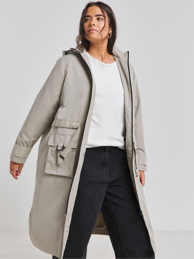 Simply Be Grey Hooded Functional Ultility Jacket - Image 4 of 4