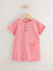 Pink Pure 100% Cotton Stripe Romper - Image 1 of 1