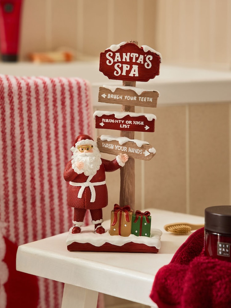 Enfeite de Natal com placa de spa do Papai Noel - Imagem 1 de 2
