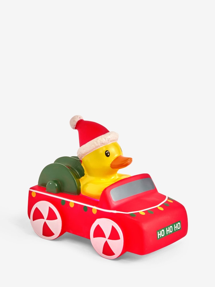 Red Car Christmas Light Up Bath Rubber Duck - Image 1 of 1 Red Car Christmas Light Up Bath Rubber Duck - Image 1 of 1