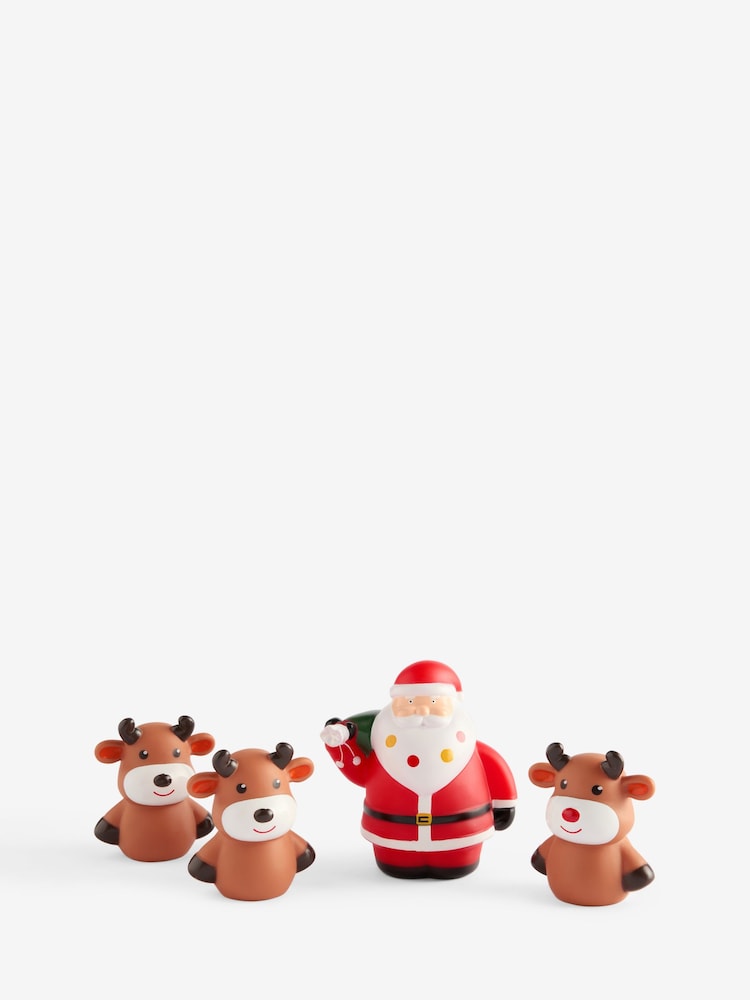 Set of 4 Multi Light Up Santa Reindeer Bath Buddies - Image 1 of 1