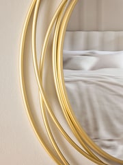 Gold Contemporary Wire 60cm Wall Mirror - Image 3 of 6