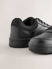 Black Leather Lace Up School Shoes - Image 4 of 5