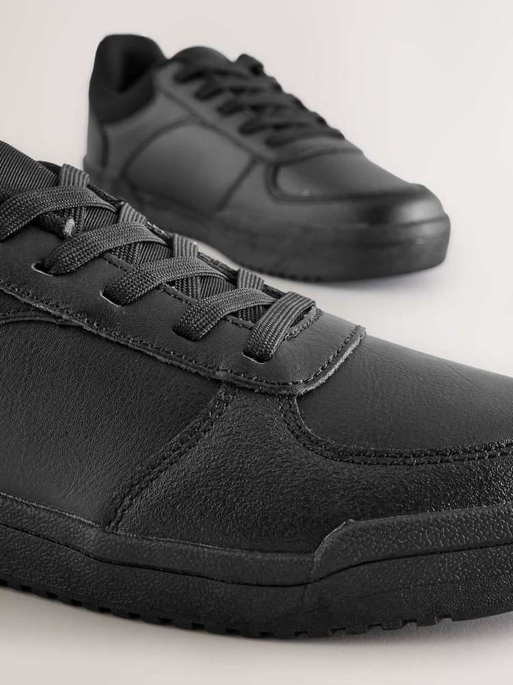 Black Leather Lace Up School Shoes - Image 5 of 5