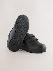 Negro - Zapatos escolares con cierre táctil y 2 correas de cuero - Imagen 2 de 4