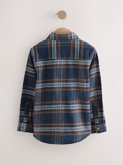 Navy Long Sleeve Brushed Cotton Check Shirt (3-16yrs) - Image 5 of 7