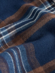 Navy Long Sleeve Brushed Cotton Check Shirt (3-16yrs) - Image 6 of 7