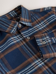 Navy Long Sleeve Brushed Cotton Check Shirt (3-16yrs) - Image 7 of 7
