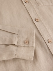 Neutral Long Sleeve 100% Linen Shirt (3-16yrs) - Image 4 of 4