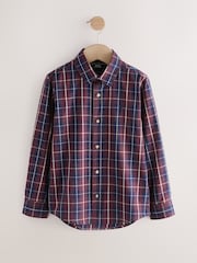 Plum Purple Long Sleeve Cotton Check Shirt (3-16yrs) - Image 1 of 4